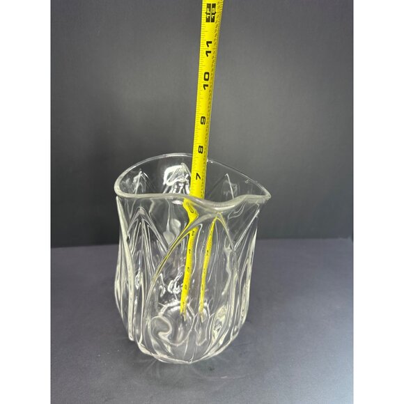 Vtg Cristal D'Arques Durand Pompano Tulip Water Pitcher Crystal Glass France 8" - Picture 8 of 11